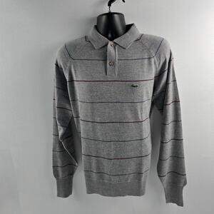 Vintage Lacoste polo long sleeve‎ gray shirt mens XL 5866